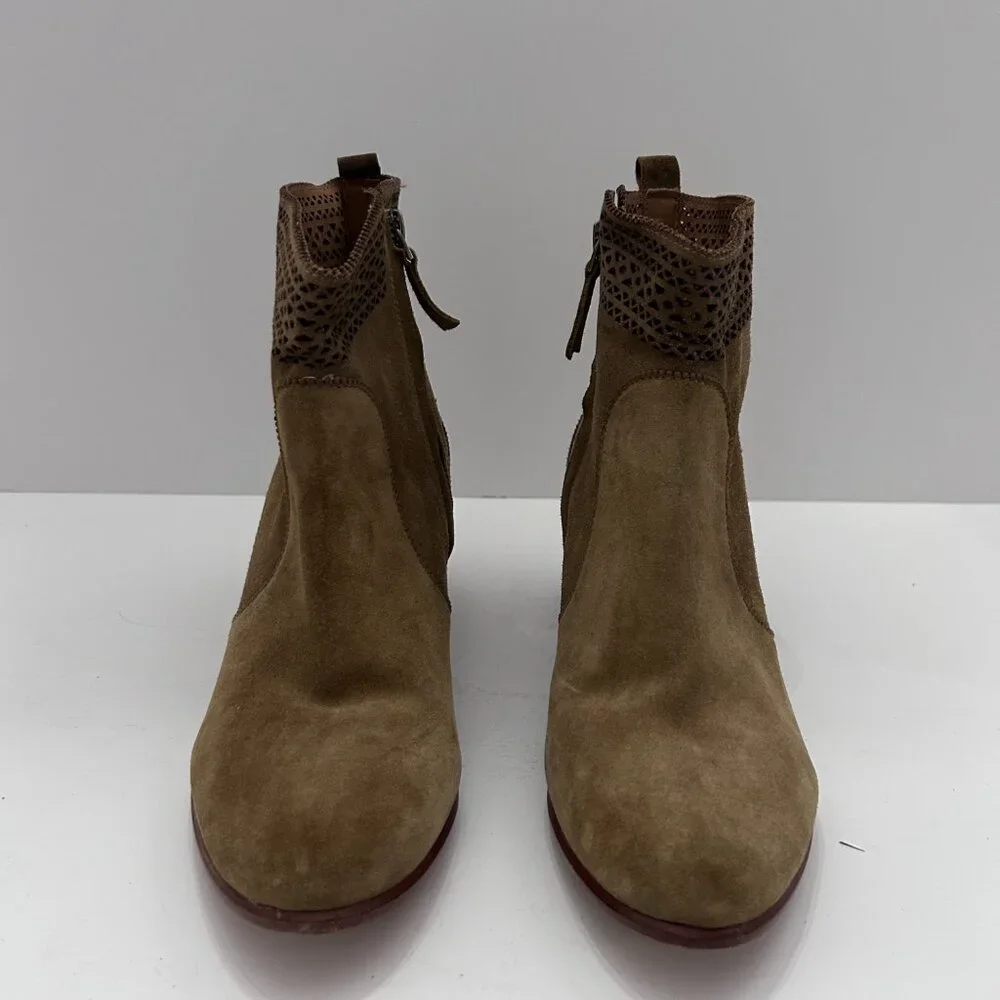 Aerin Women's Heeled Ankle Boot Bootie 'Tilstone' Tan Size 6 M Italian Leather - Picture 7 of 9